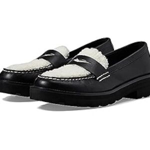 Sperry Women’s Black Loafers w/White Sherpa
